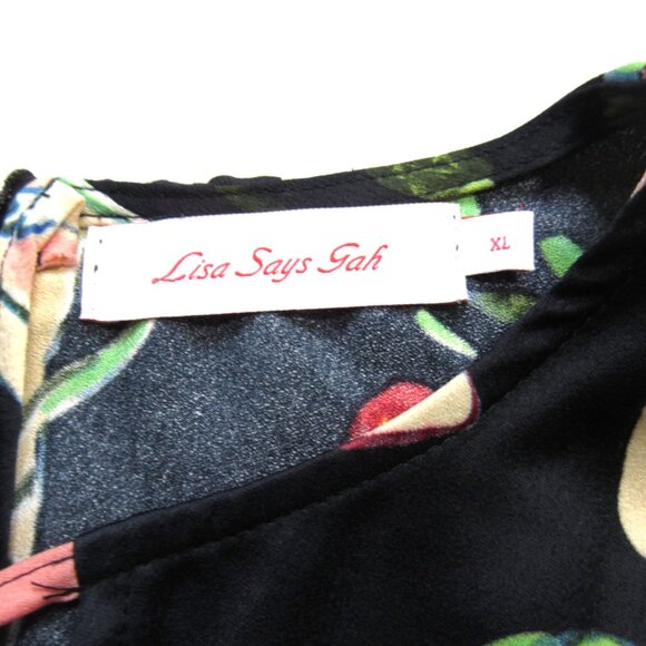 NWT LISA SAYS GAH Penelope Midi in Museo Nero Satin Dress XL - Picture 5 of 8